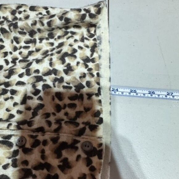 Sarah Spencer Women's Lambswool Angora Button Front Cardigan‎ Tan Black Size PM - Picture 6 of 7